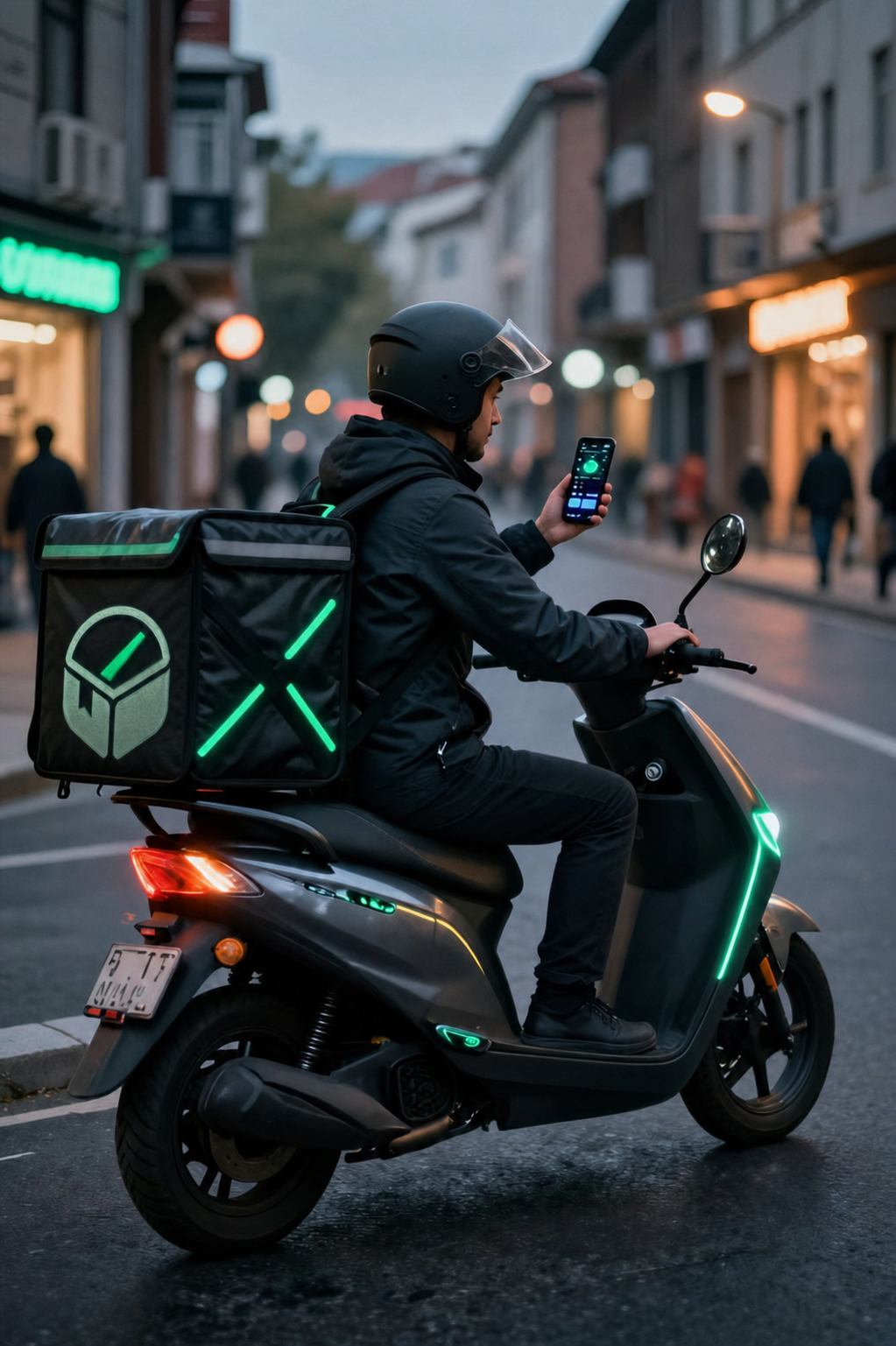 Courier Meter ikonlu çantasıyla kazancını takip eden kurye